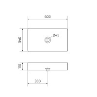 Накладная раковина GID Geometrico Bm9396 60 матовая черная, прямоугольная, фаянс