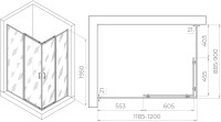 Душевой уголок RGW Passage PA-040 1200x900x1950, профиль хром