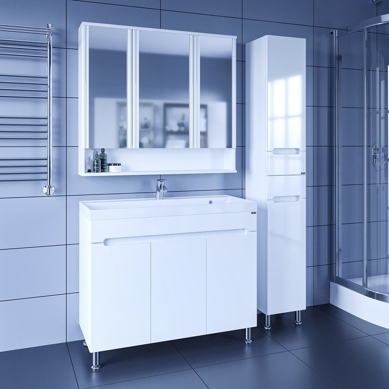 Тумба с раковиной СаНта Лондон 100 напольная, 3 двери