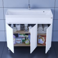 Тумба с раковиной СаНта Лондон 100 напольная, 3 двери