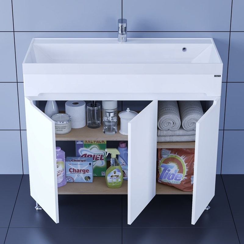 Тумба с раковиной СаНта Лондон 100 напольная, 3 двери