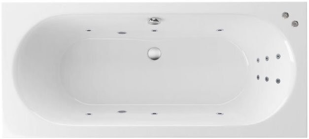 Акриловая ванна Excellent Oceana WAEX.OCE18.LINE 180x80 см, встраиваемая, с гидромассажем, белая, с каркасом, со сливом-переливом
