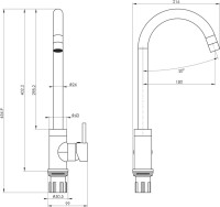 Смеситель для кухни Wonzon & Woghand WW-A21102-CR хром