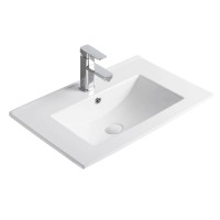 Мебельная раковина GID Integrado NYJ803-50 51 накладная, глянцевая белая, прямоугольная, фаянс