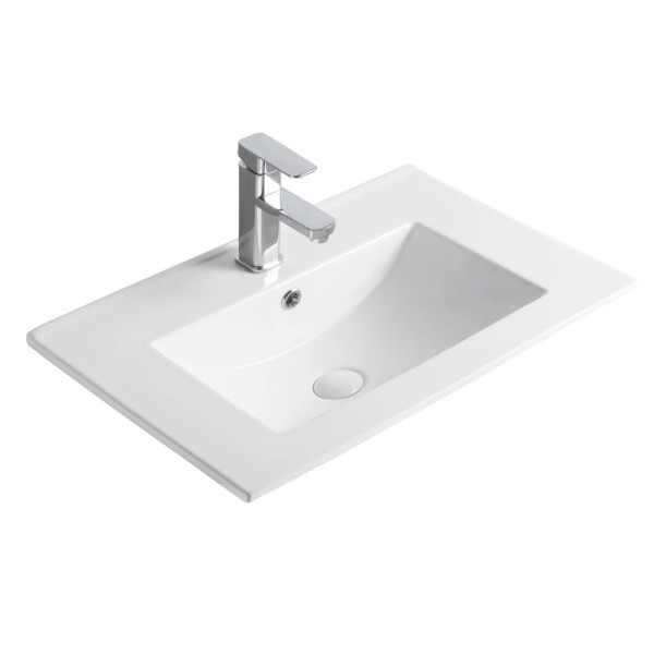 Мебельная раковина GID Integrado NYJ803-50 51 накладная, глянцевая белая, прямоугольная, фаянс