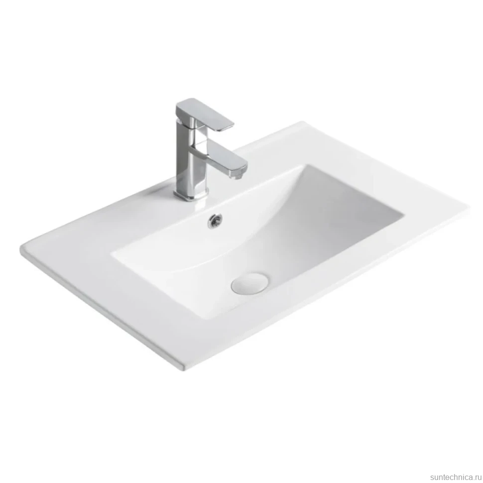 Мебельная раковина GID Integrado NYJ803-50 51 накладная, глянцевая белая, прямоугольная, фаянс