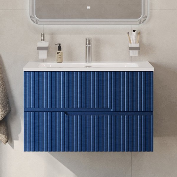 Тумба с раковиной Cezares Duet 80 sapfiro, раковина Cezares CZR-8073-80