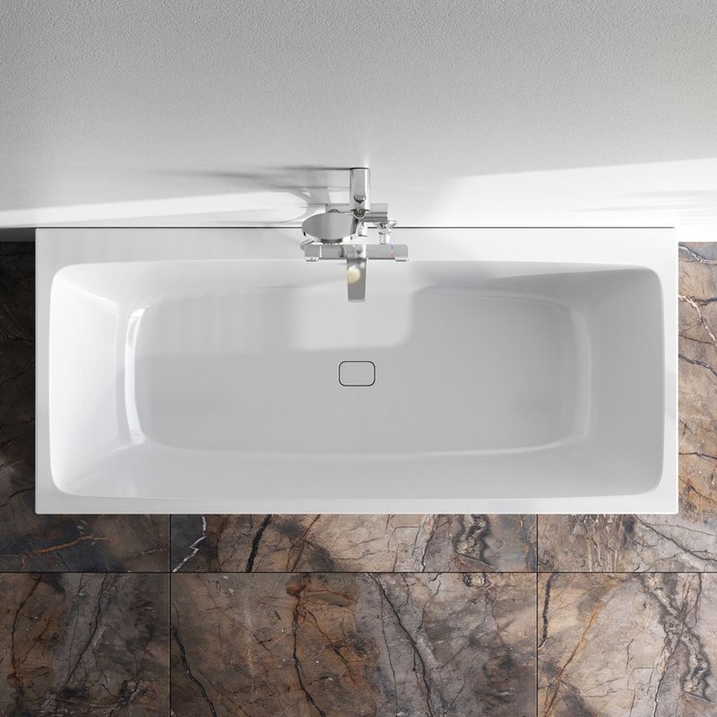 Акриловая ванна AM.PM Func 180x80 см, пристенная, белая, с каркасом