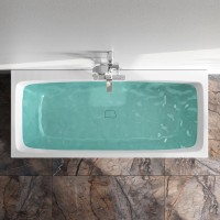 Акриловая ванна AM.PM Func 180x80 см, пристенная, белая, с каркасом