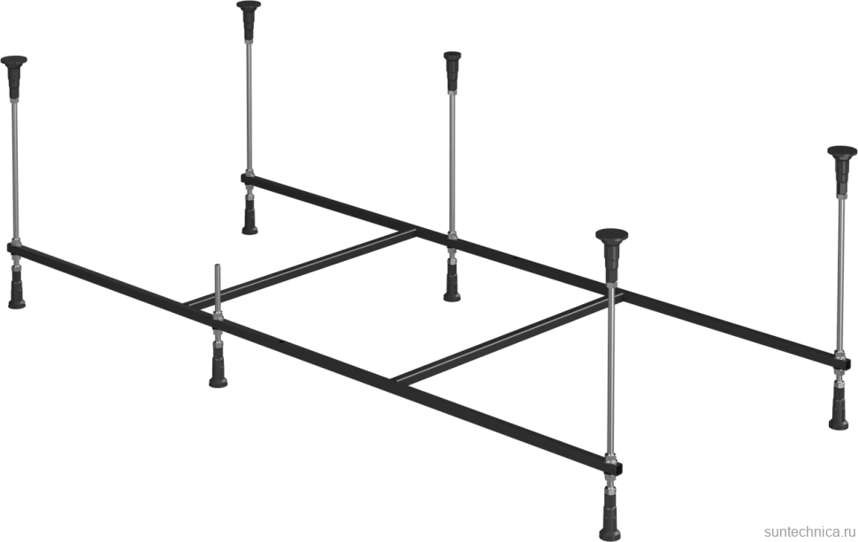 Акриловая ванна AM.PM Func 180x80 см, пристенная, белая, с каркасом