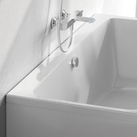 Акриловая ванна AM.PM Func 180x80 см, пристенная, белая, с каркасом