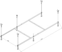 Акриловая ванна AM.PM Func 180x80 см, пристенная, белая, с каркасом