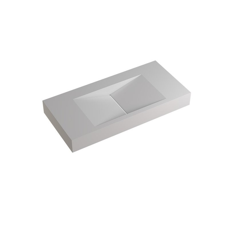 Раковина подвесная Abber Stein AS2641 100 матовая белая, прямоугольная, искусственный камень