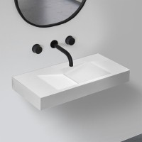 Раковина подвесная Abber Stein AS2641 100 матовая белая, прямоугольная, искусственный камень