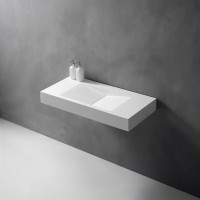 Раковина подвесная Abber Stein AS2641 100 матовая белая, прямоугольная, искусственный камень