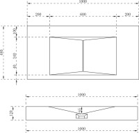 Раковина подвесная Abber Stein AS2641 100 матовая белая, прямоугольная, искусственный камень