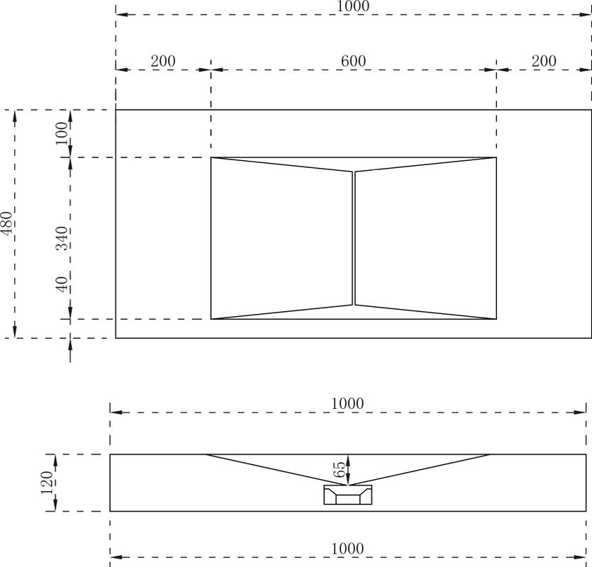 Раковина подвесная Abber Stein AS2641 100 матовая белая, прямоугольная, искусственный камень