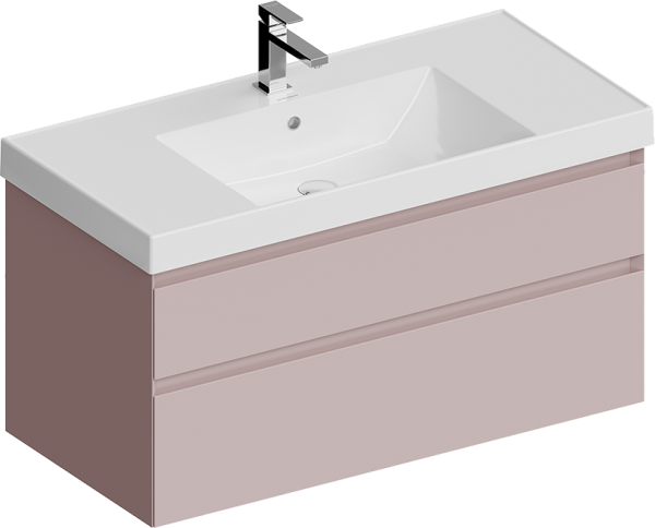 Тумба с раковиной KERAMA MARAZZI Cubo 100 подвесная, мальва матовая