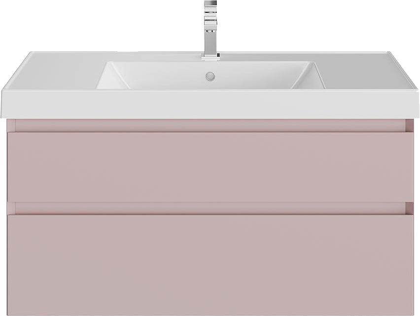 Тумба с раковиной KERAMA MARAZZI Cubo 100 подвесная, мальва матовая
