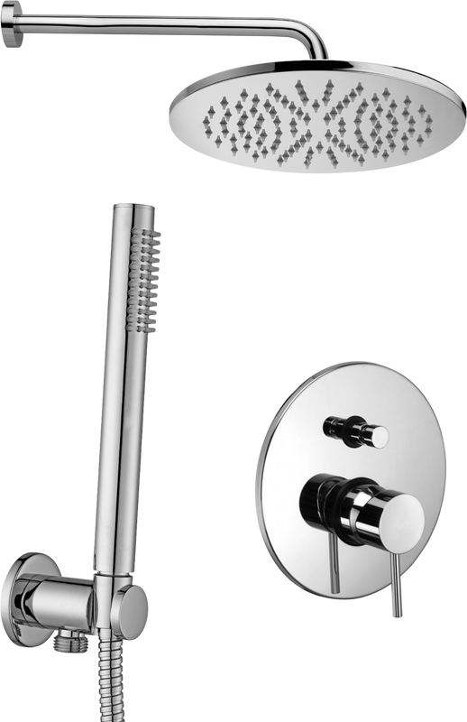 Душевой комплект Paffoni Light KITLIG015CRKING С ВНУТРЕННЕЙ ЧАСТЬЮ, верхний душ 30 см, хром