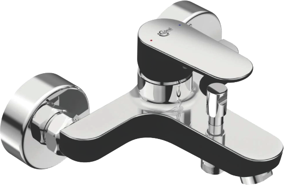 Душевой комплект Смеситель Ideal Standard Tyria BC157HS Matt Black Chrome + Гарнитур IdealRain B2620AA