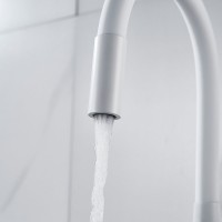 Смеситель для кухни Shevanik S668C с гибким изливом, белый