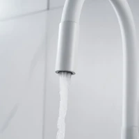 Смеситель для кухни Shevanik S668C с гибким изливом, белый