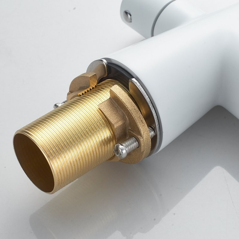 Смеситель для кухни Shevanik S668C с гибким изливом, белый