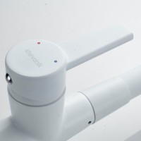 Смеситель для кухни Shevanik S668C с гибким изливом, белый