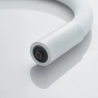 Смеситель для кухни Shevanik S668C с гибким изливом, белый
