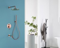 Душевой комплект Abber Wasser Kreis AF8117RG С ВНУТРЕННЕЙ ЧАСТЬЮ, розовое золото