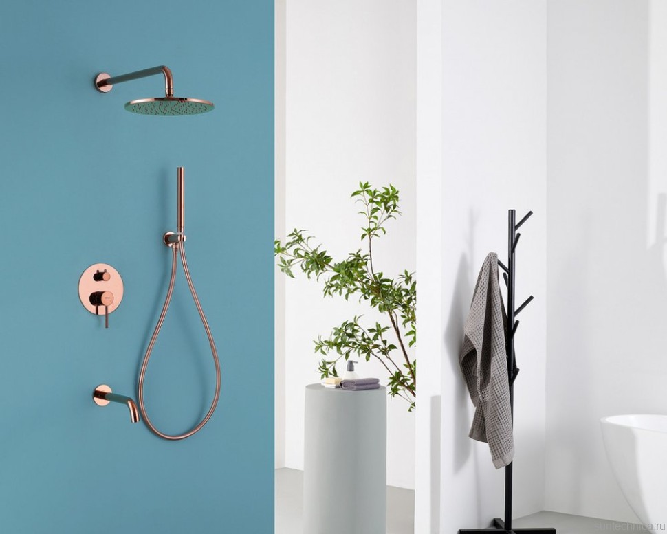 Душевой комплект Abber Wasser Kreis AF8117RG С ВНУТРЕННЕЙ ЧАСТЬЮ, розовое золото