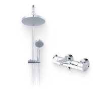 Душевой комплект Термостат Bravat Nizza F6353387CP-01-RUS для ванны с душем + Стойка Fit D283CP-2-RUS