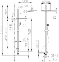 Душевой комплект Термостат Bravat Nizza F6353387CP-01-RUS для ванны с душем + Стойка Fit D283CP-2-RUS