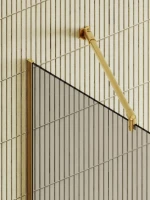 Душевая перегородка Maybahglass MGD-709-3у 109 см, профиль золото, стекло бронза