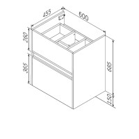 Тумба с раковиной AM.PM Sense 60 подвесная, 2 ящика, белый глянец
