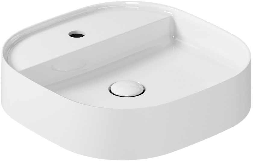 Накладная раковина Galassia SmartB 7403 45 глянцевая белая, квадратная, фаянс