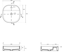 Накладная раковина Galassia SmartB 7403 45 глянцевая белая, квадратная, фаянс