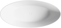 Акриловая ванна Abber AB9327 180x85 см, отдельностоящая, белая, овальная, с каркасом, со сливом-переливом