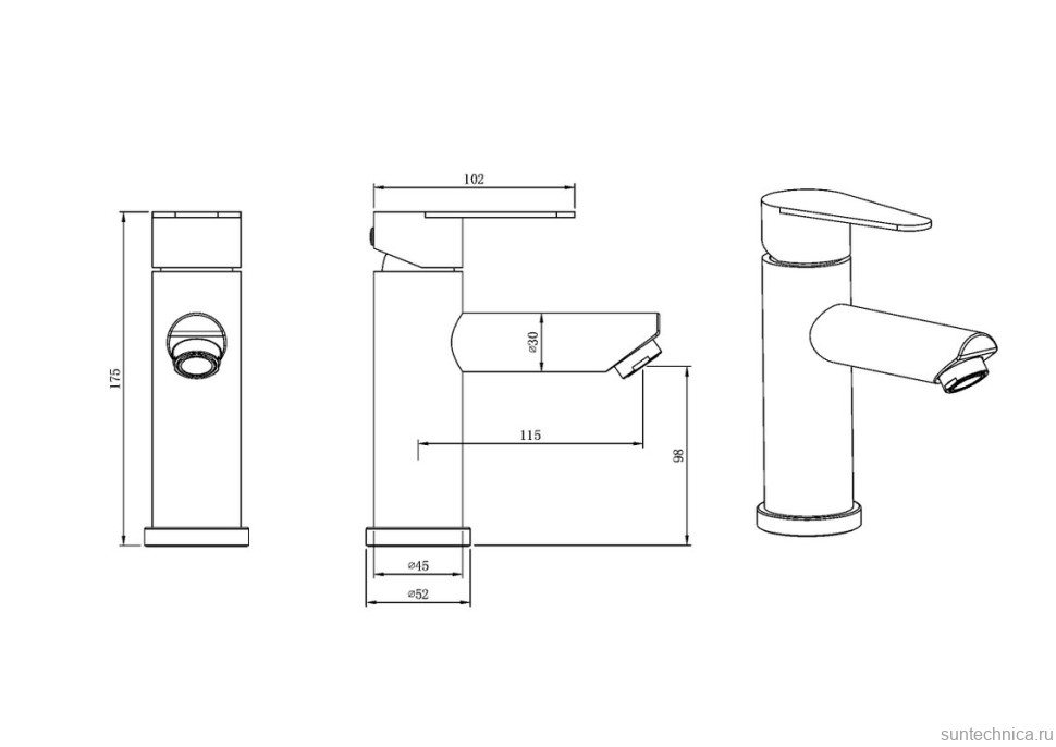 Смеситель для раковины Olive'S Steel ST1100 нержавеющая сталь