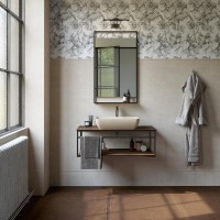 Накладная раковина KERAMA MARAZZI Plaza 56 матовая песочная, прямоугольная, фаянс