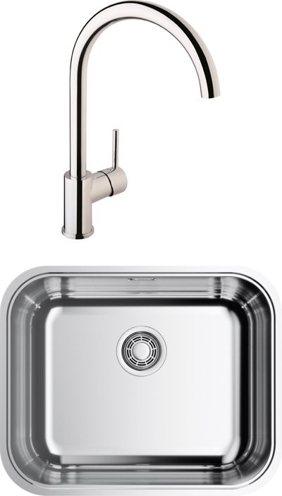 Комплект Мойка Omoikiri Omi 54-U/IF-IN нержавеющая сталь + Смеситель VitrA Minimax S
