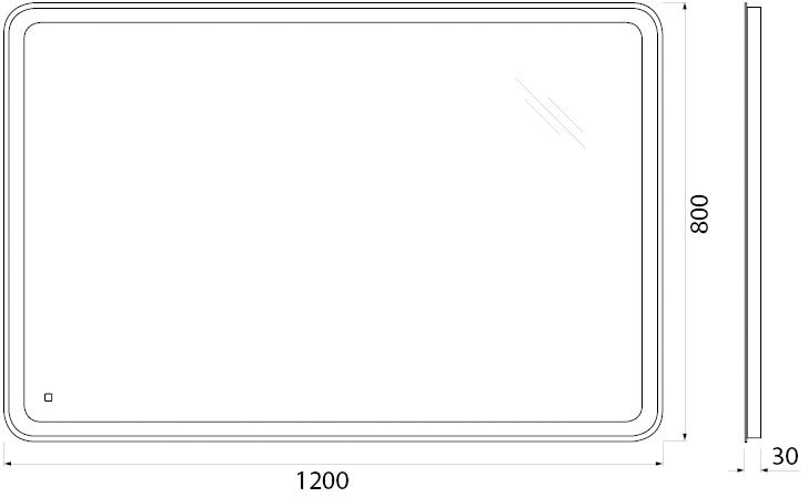 Зеркало BelBagno SPC-MAR-1200-800-LED-TCH