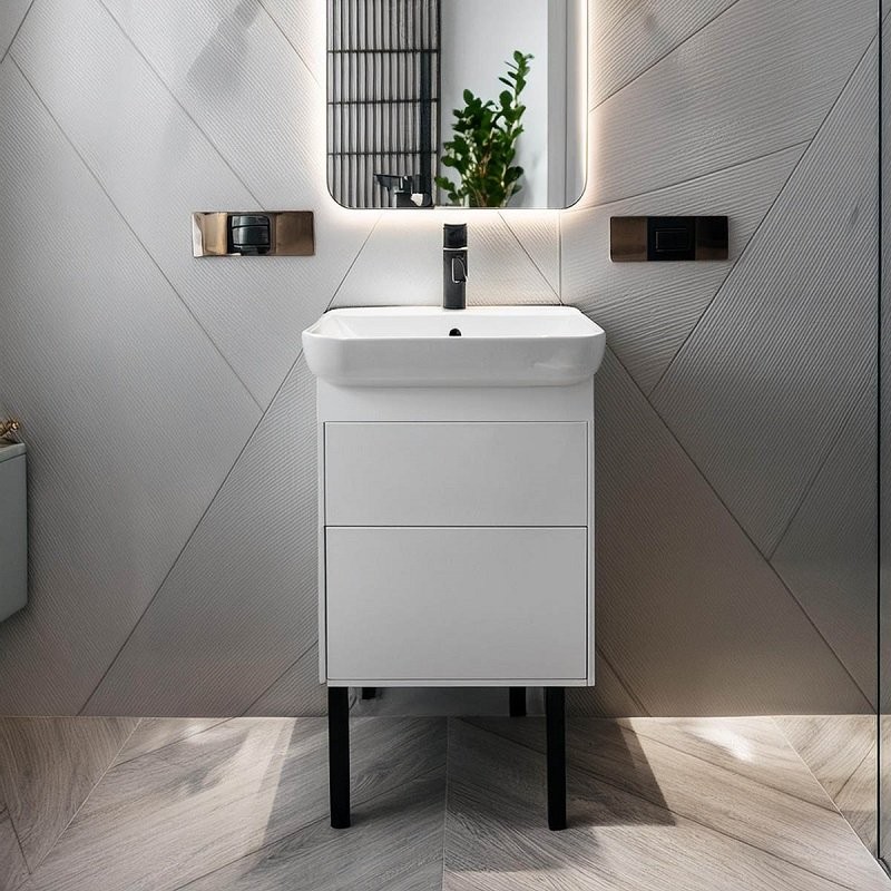 Тумба под умывальник Клермонт Н 50-02 Белый глянцевый (1)