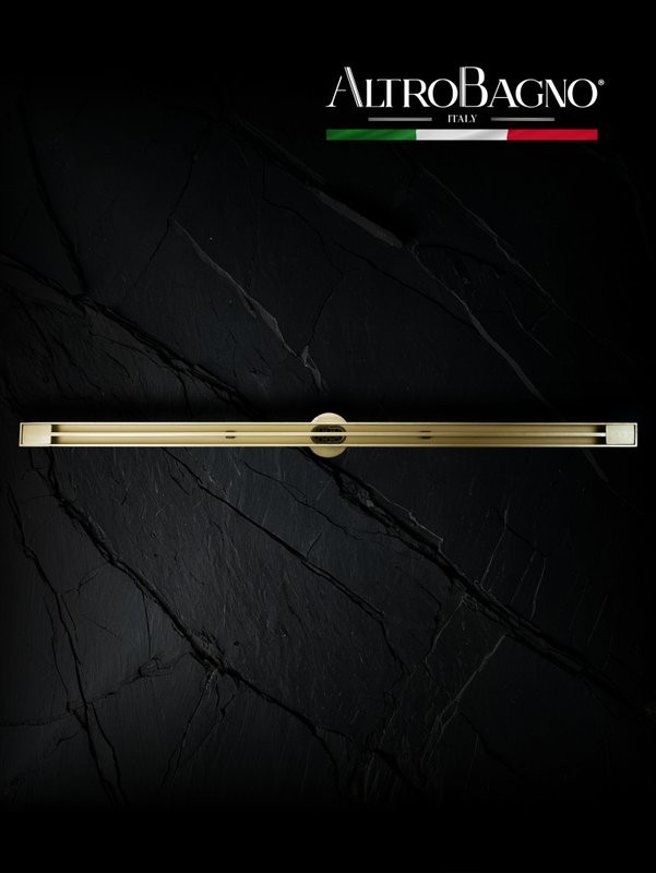 Душевой трап (лоток) AltroBagno Stella AltroBagnoStella071227BG 80 см, решетка матовое золото, с сифоном