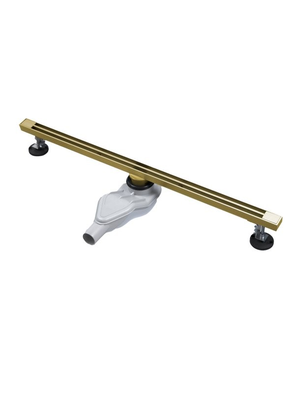 Душевой трап (лоток) AltroBagno Stella AltroBagnoStella071227BG 80 см, решетка матовое золото, с сифоном