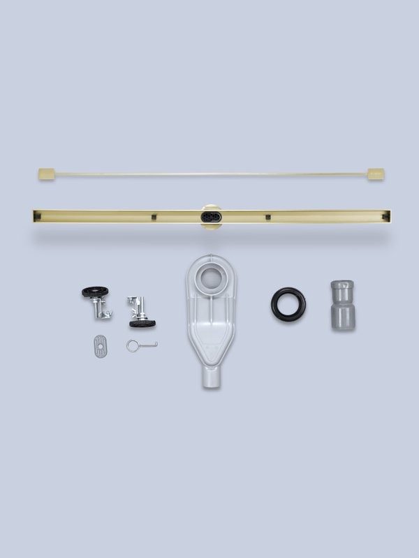 Душевой трап (лоток) AltroBagno Stella AltroBagnoStella071227BG 80 см, решетка матовое золото, с сифоном