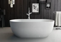 Акриловая ванна BelBagno BB70-1700-800 170x80 см, отдельностоящая, белая, овальная, со сливом-переливом