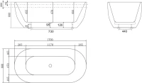 Акриловая ванна BelBagno BB70-1700-800 170x80 см, отдельностоящая, белая, овальная, со сливом-переливом