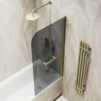 Шторка на ванну Maybahglass MGV-779-2 60x140, профиль бронза, стекло графит